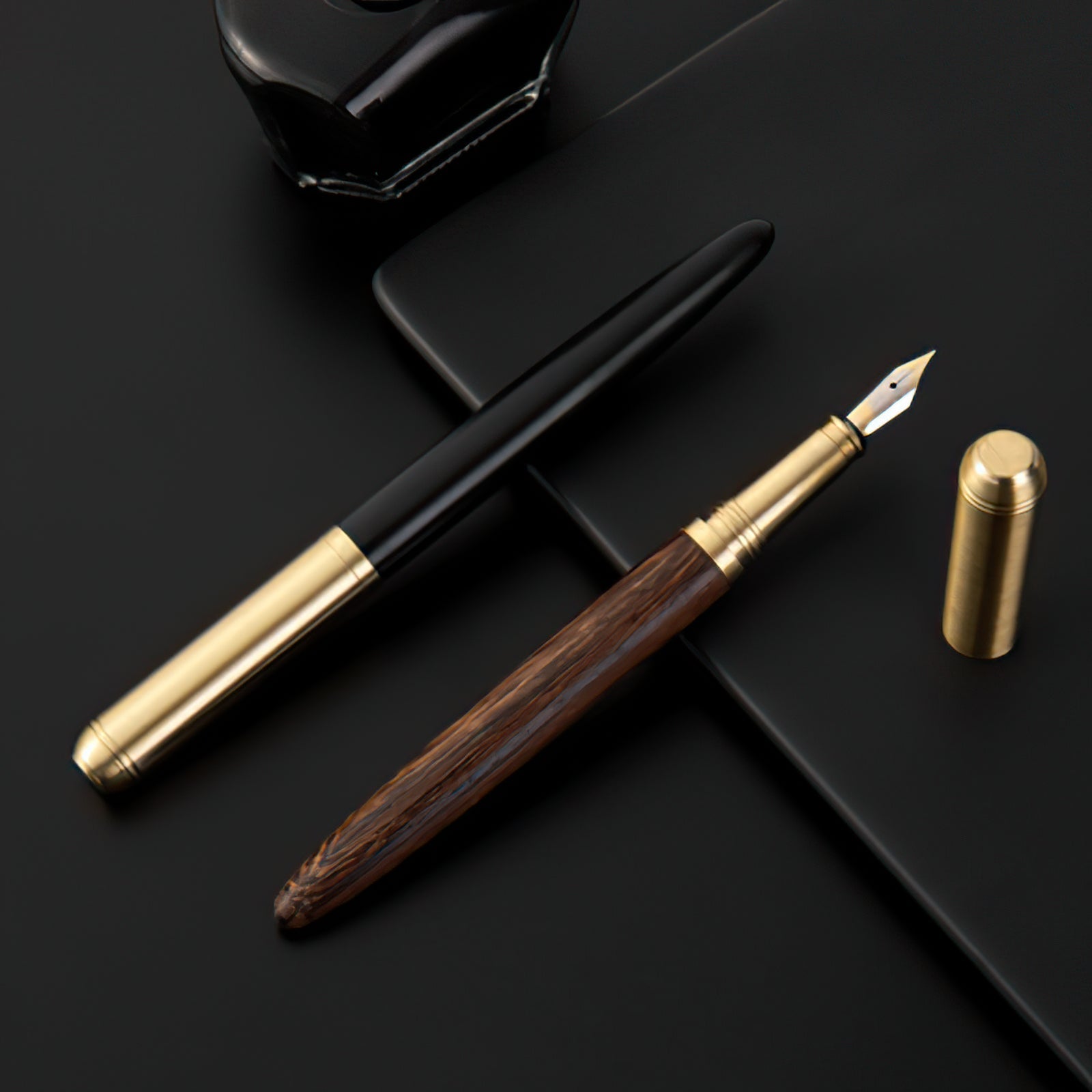 The Hemmingway | Handmade Wood and Brass Fountain Pen - Overture Gifts