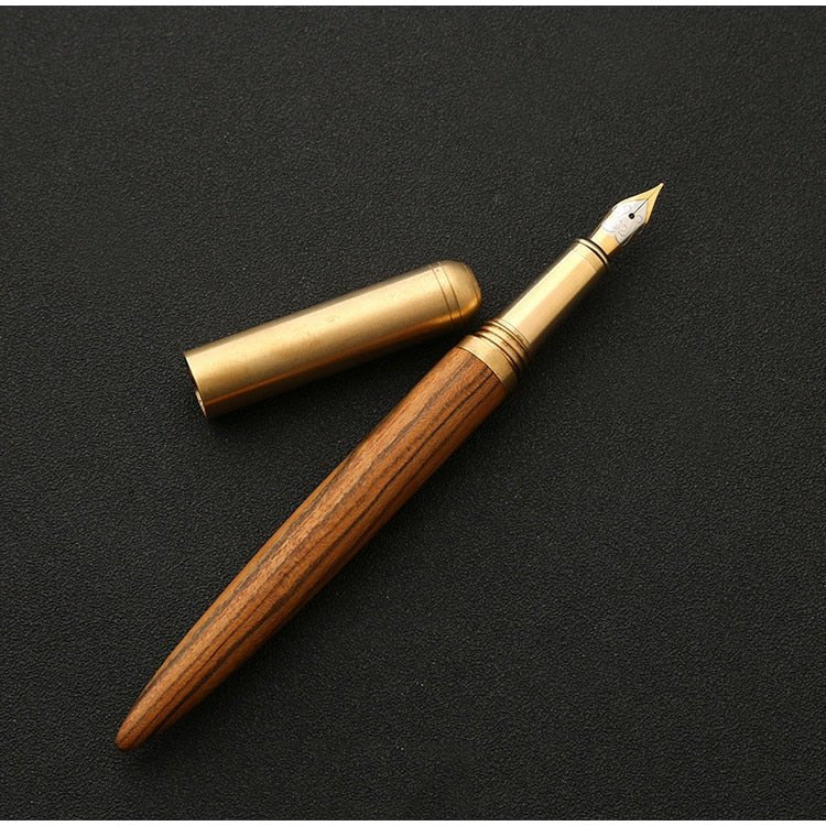 The Hemmingway | Handmade Wood and Brass Fountain Pen - Overture Gifts