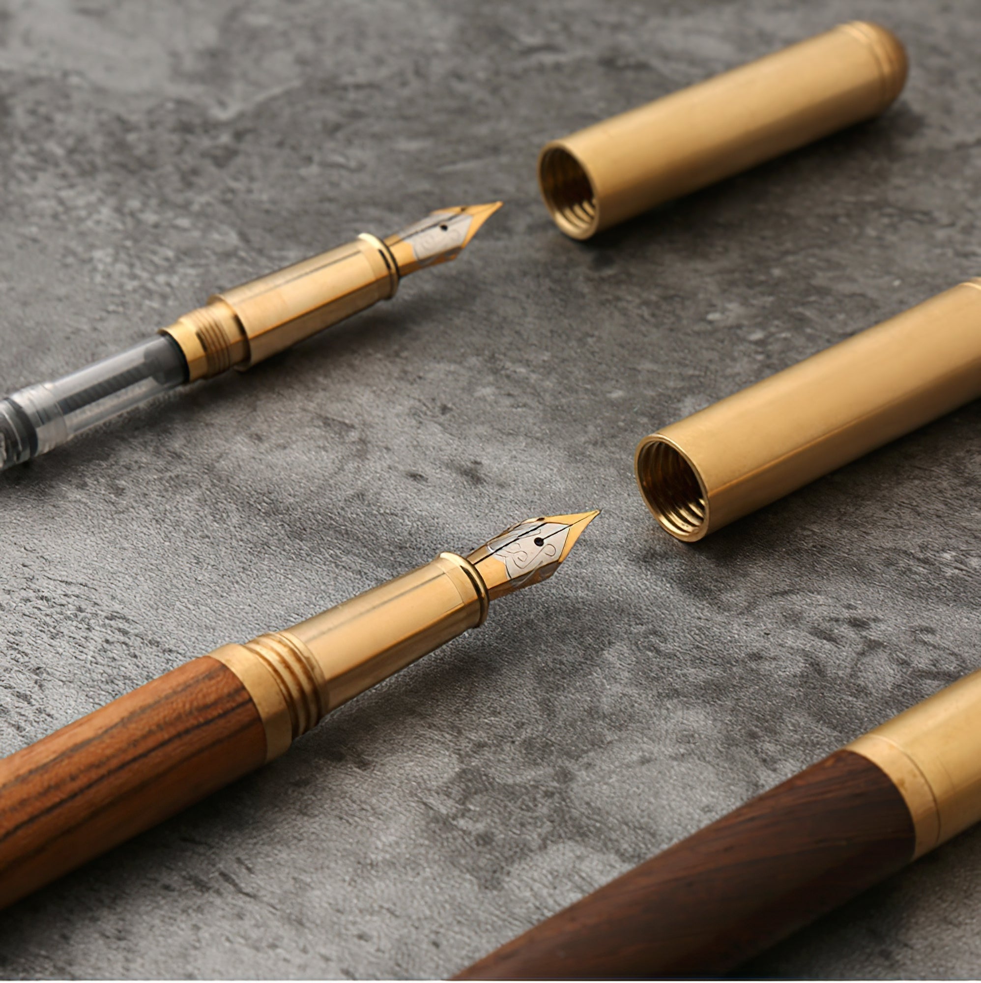 The Hemmingway | Handmade Wood and Brass Fountain Pen - Overture Gifts