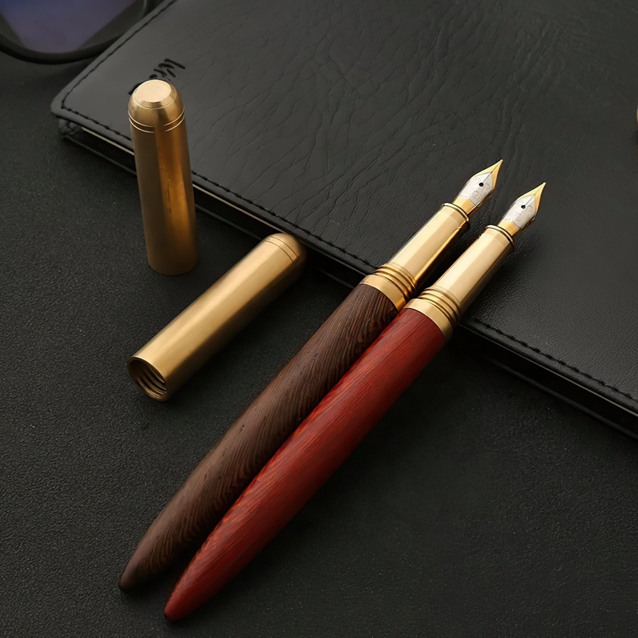 The Hemmingway | Handmade Wood and Brass Fountain Pen - Overture Gifts