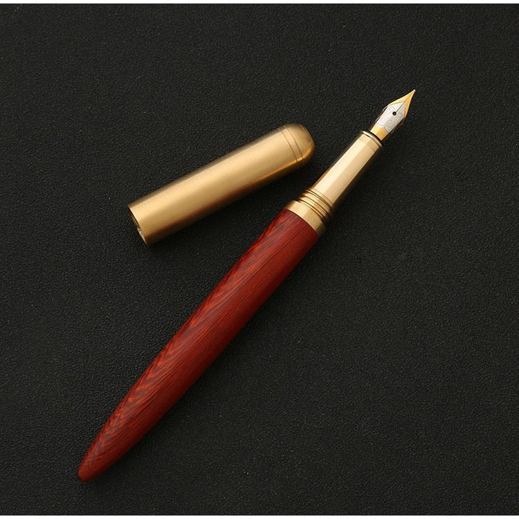 The Hemmingway | Handmade Wood and Brass Fountain Pen - Overture Gifts