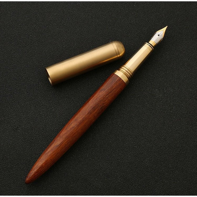 The Hemmingway | Handmade Wood and Brass Fountain Pen - Overture Gifts