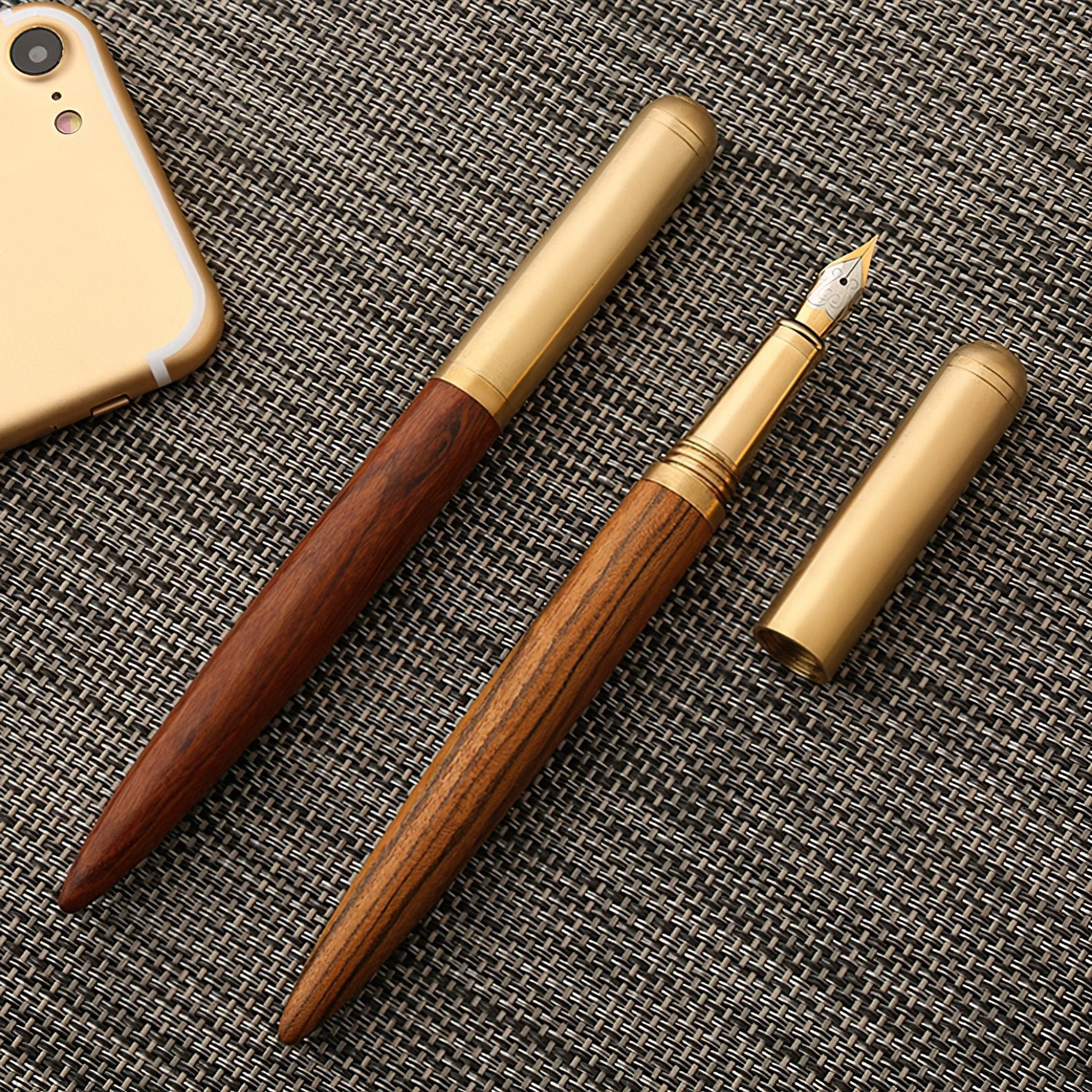 The Hemmingway | Handmade Wood and Brass Fountain Pen - Overture Gifts