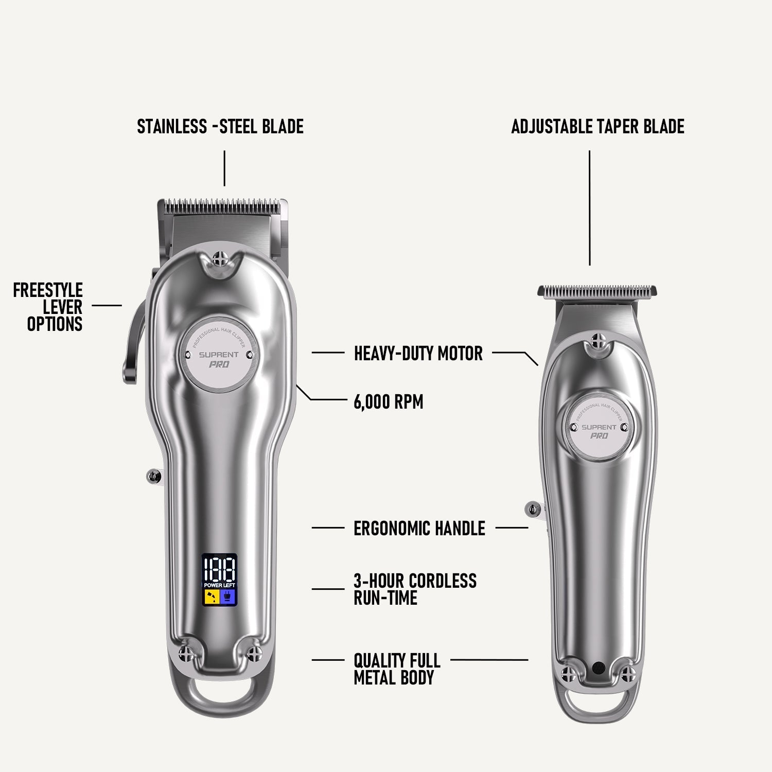 The Silver Knight Professional Clipper and Trimmer Set - HC596SX - Overture Gifts