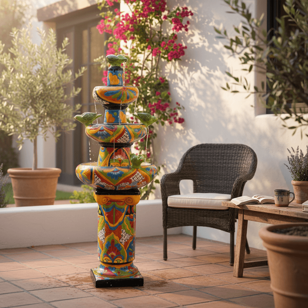 Handmade Talavera Fountain | Authentic Mexican Art
