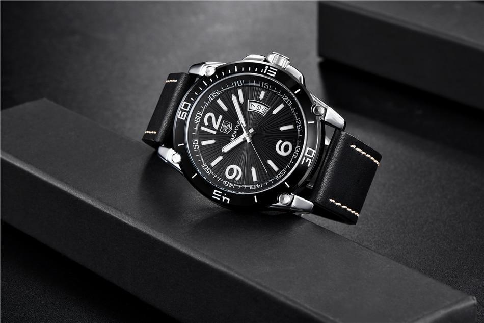 Top Luxury Fashion Mens Watches Quartz Casual Leather Design Sport Analog Waterproof Classic Wrist Watch - Overture Gifts