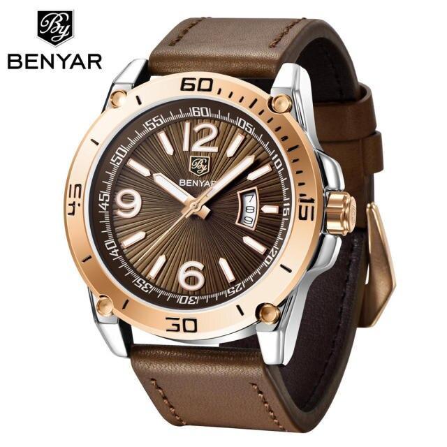 Top Luxury Fashion Mens Watches Quartz Casual Leather Design Sport Analog Waterproof Classic Wrist Watch - Overture Gifts
