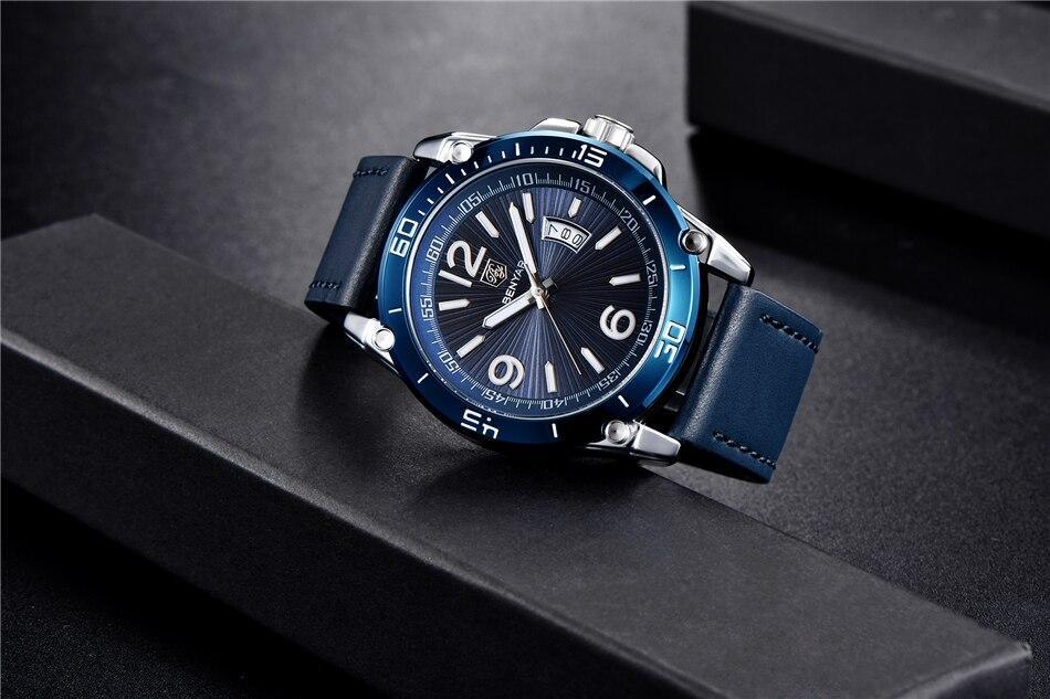 Top Luxury Fashion Mens Watches Quartz Casual Leather Design Sport Analog Waterproof Classic Wrist Watch - Overture Gifts