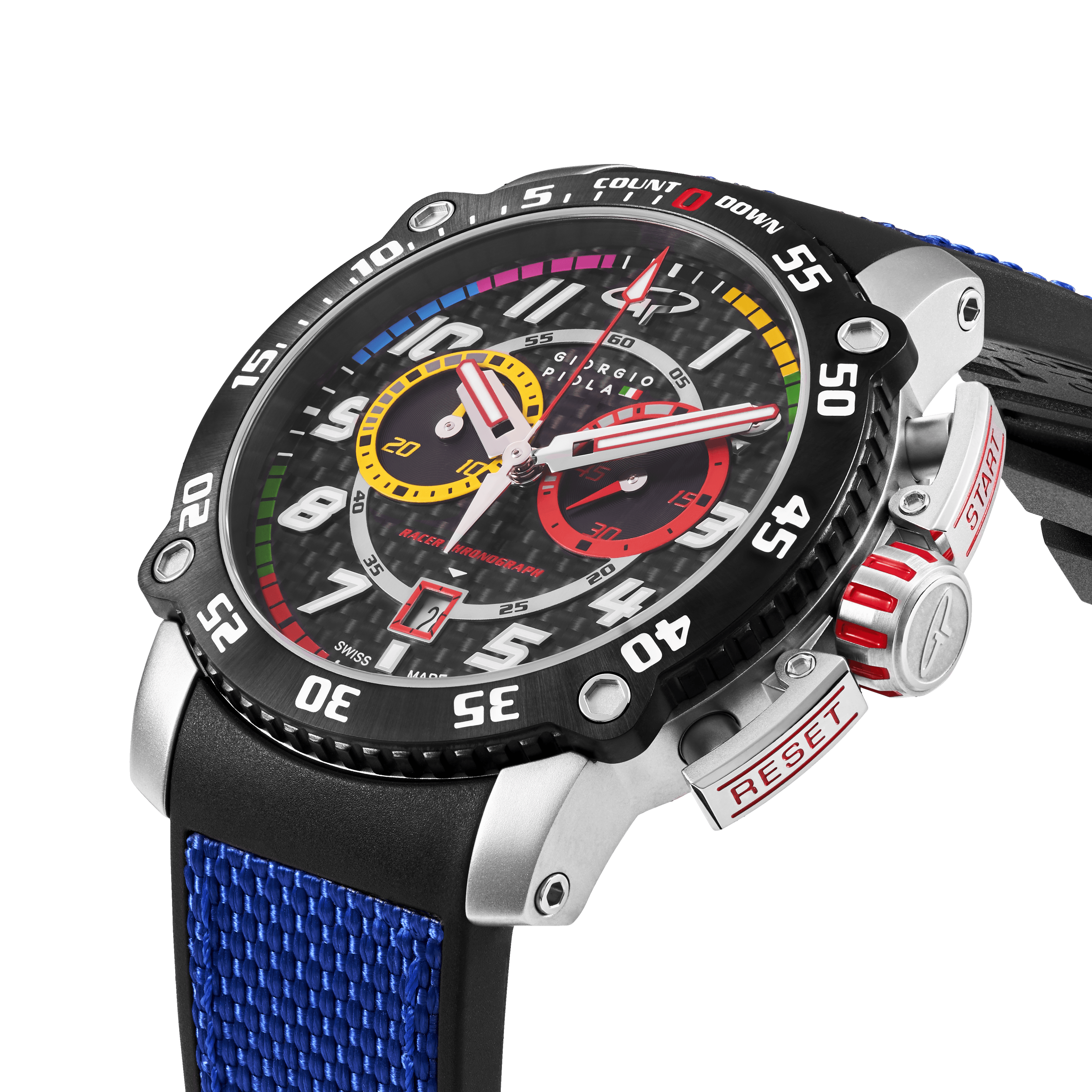Torque - Blue Stainless Steel Swiss Sport Chrono Watch