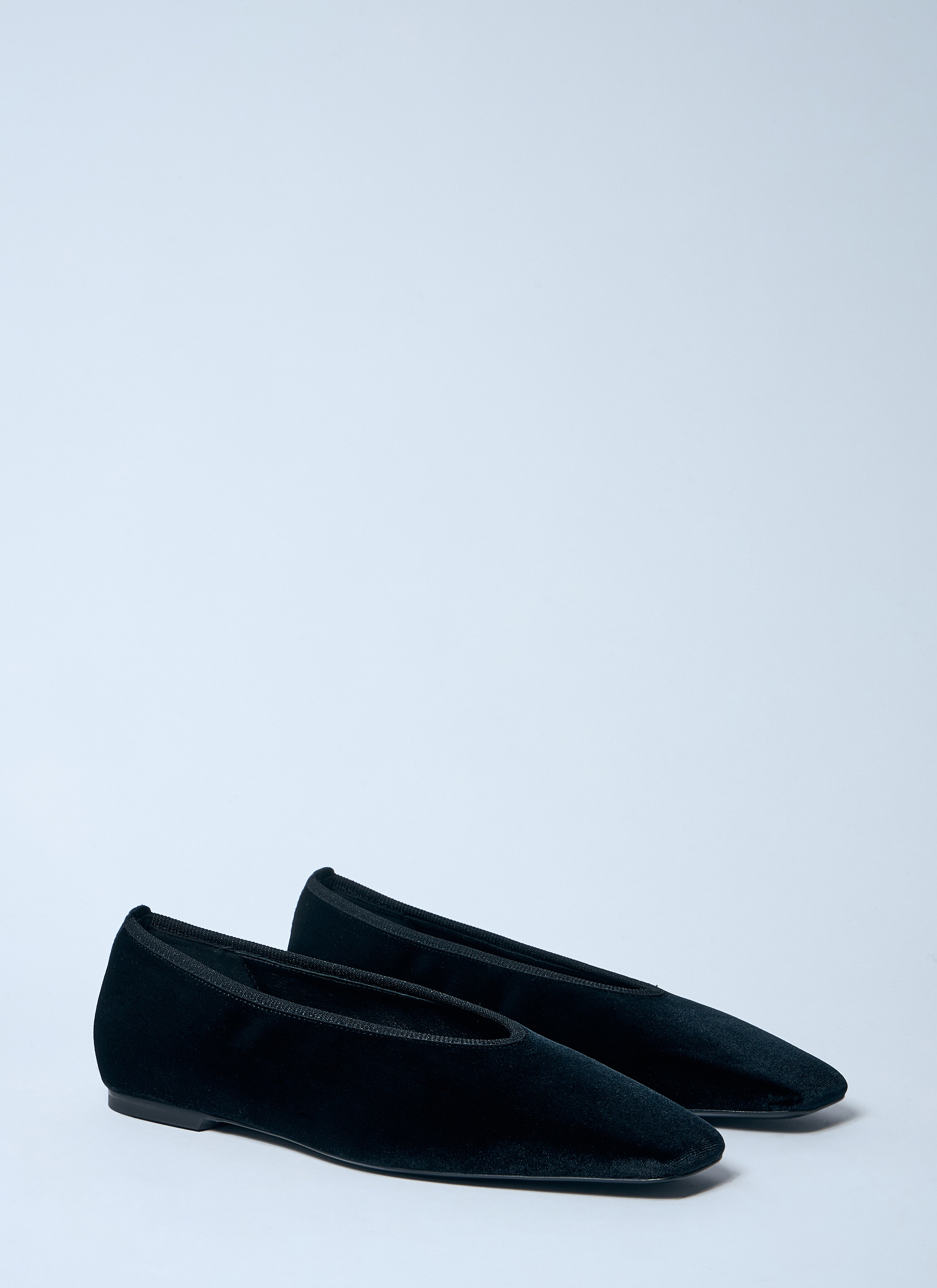 Toteme Women Minimalist Velvet Ballerina Flats