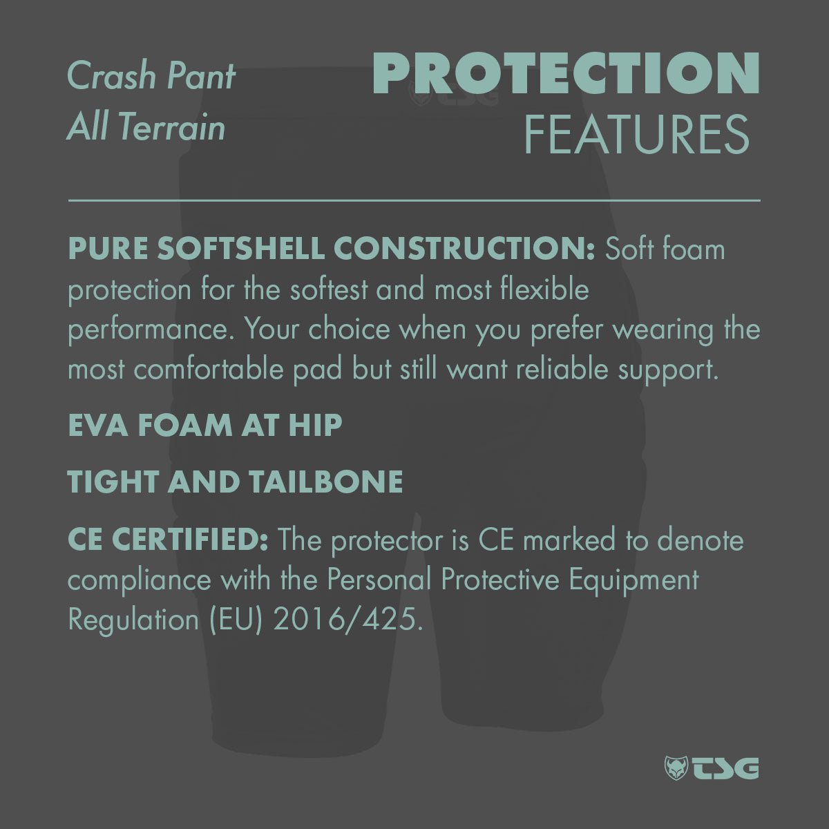 TSG - Protective Shorts - Crash Pant All Terrain - Black - Overture Gifts