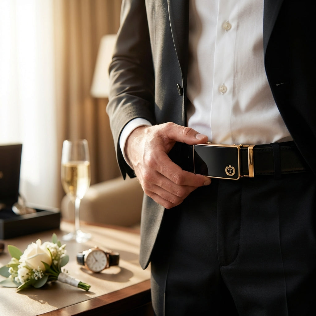 Handmade Luxury Italian Leather Ratchet Smart Belt for Men – Automatic Adjustable Men's Dress Belt | Multiple Colors