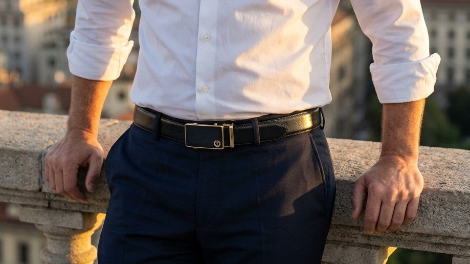 Handmade Luxury Italian Leather Ratchet Smart Belt for Men – Automatic Adjustable Men's Dress Belt | Multiple Colors