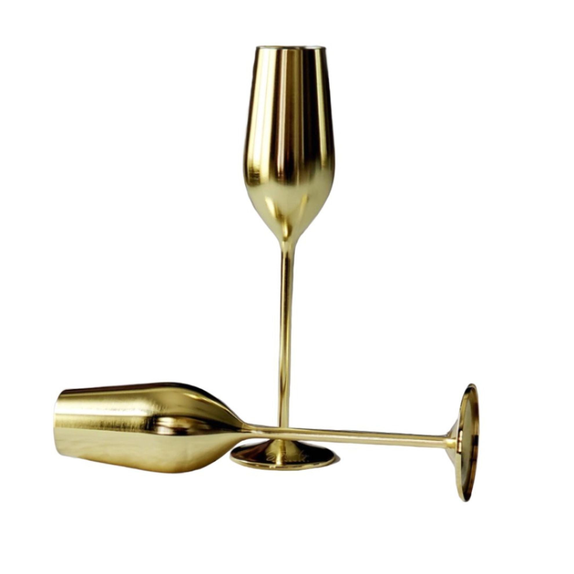 Unbreakable Champagne Flutes (Gold) - Overture Gifts