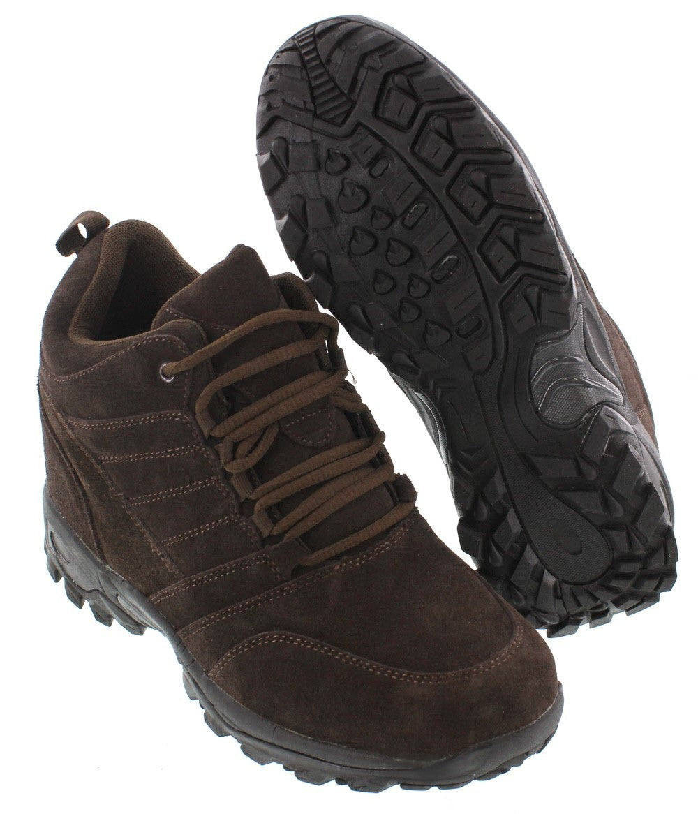CALTO - H0031 - 4 Inches Taller (Dark Brown) - Hiking Style Boots