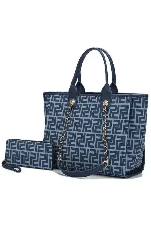Vegan Leather Tote & Wallet Set - Gold Chain Strap | Femstylo - Overture Gifts