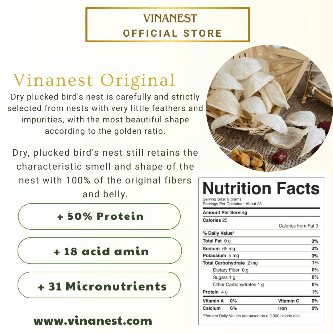 Vinanest Original (Yến Rút Lông Khô) 100GR - Overture Gifts