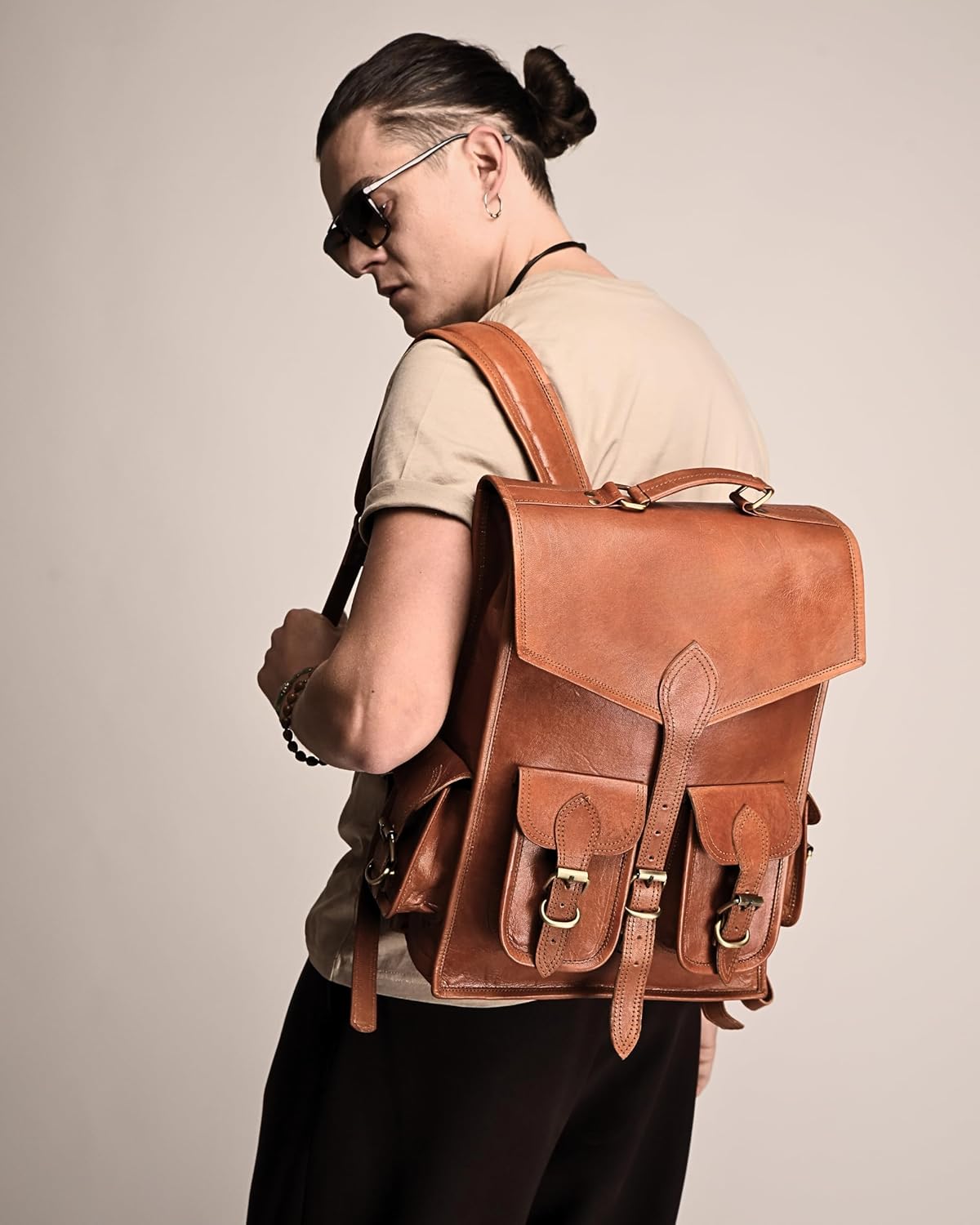 Vintage Leather Backpack Rucksack - Overture Gifts