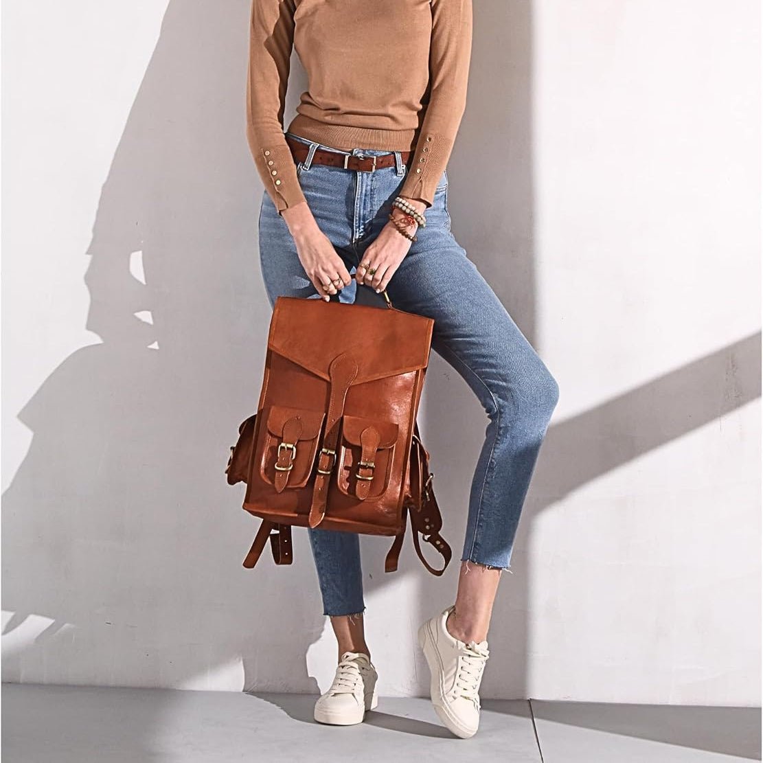 Vintage Leather Backpack Rucksack - Overture Gifts