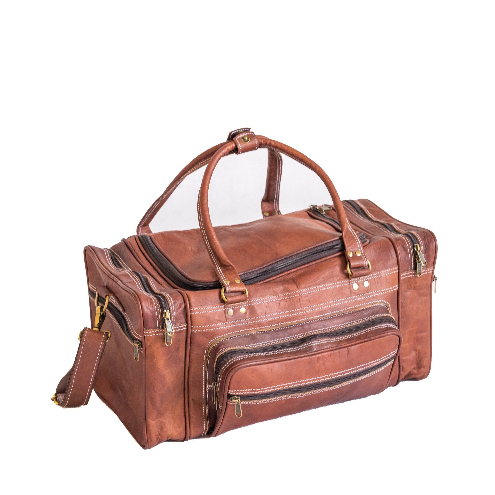 Vintage Leather Travel Duffle Bag - Overture Gifts