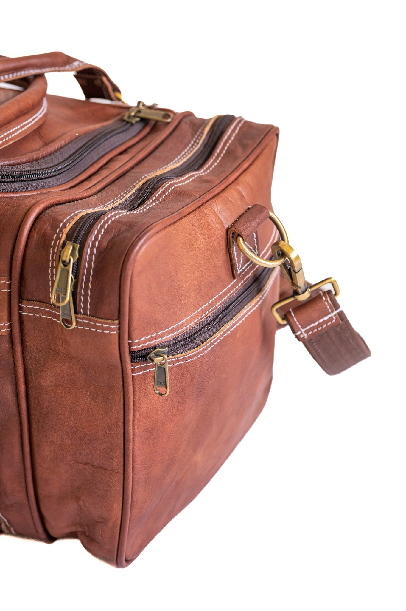 Vintage Leather Travel Duffle Bag - Overture Gifts