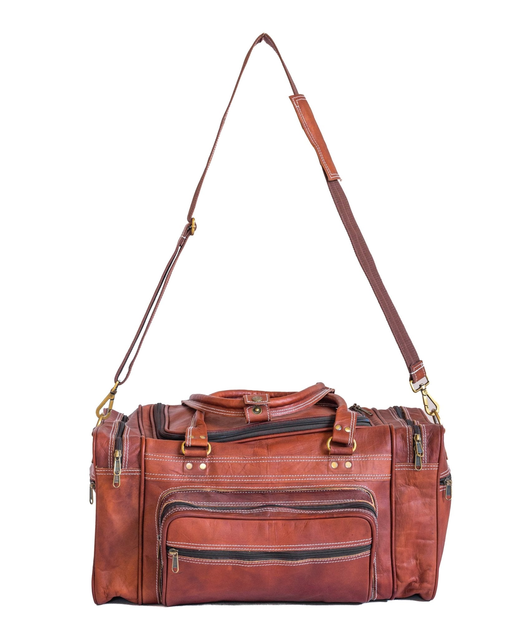 Vintage Leather Travel Duffle Bag - Overture Gifts