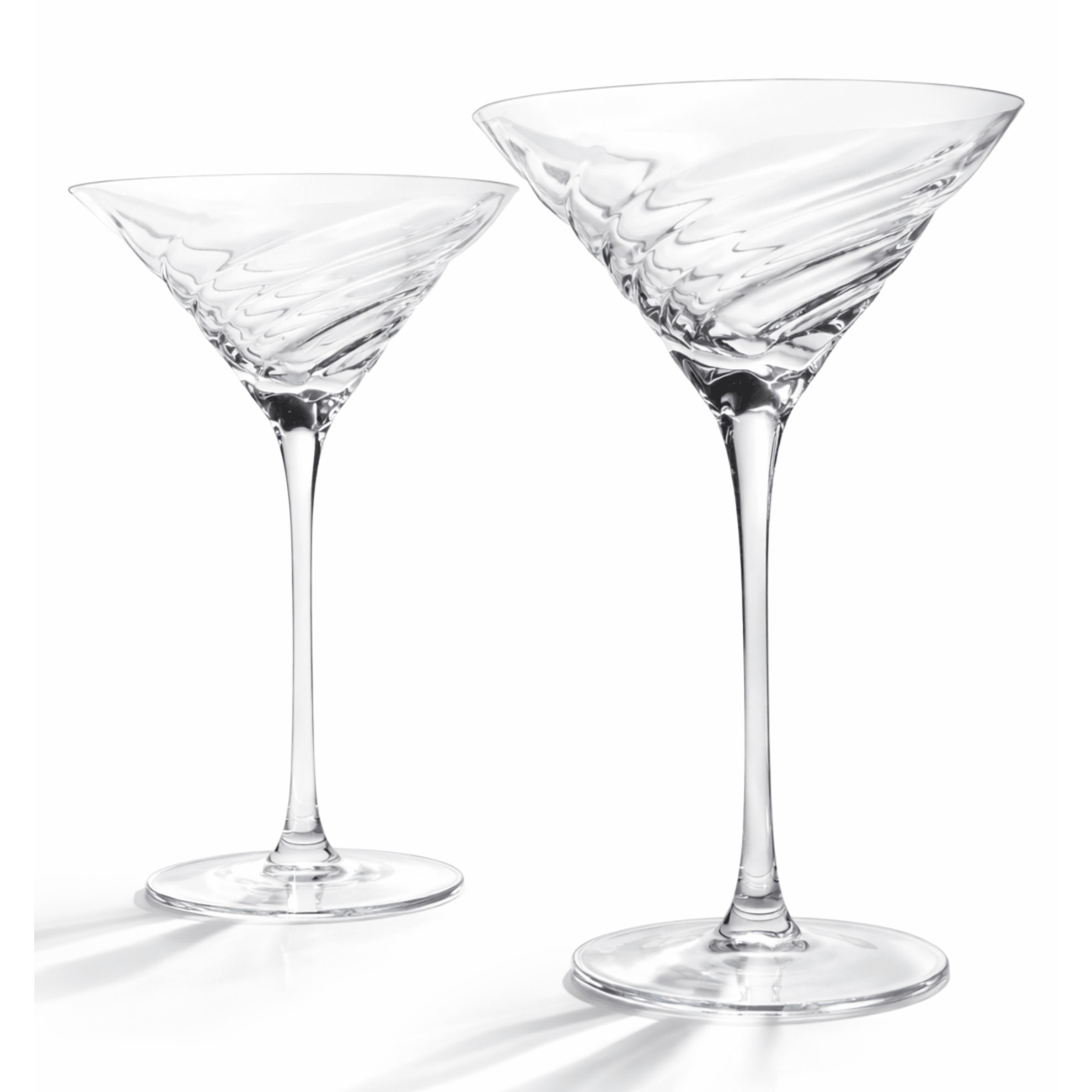 Vortex Crystal Martini Glasses – Set of 2 Luxury Stemware - Overture Gifts