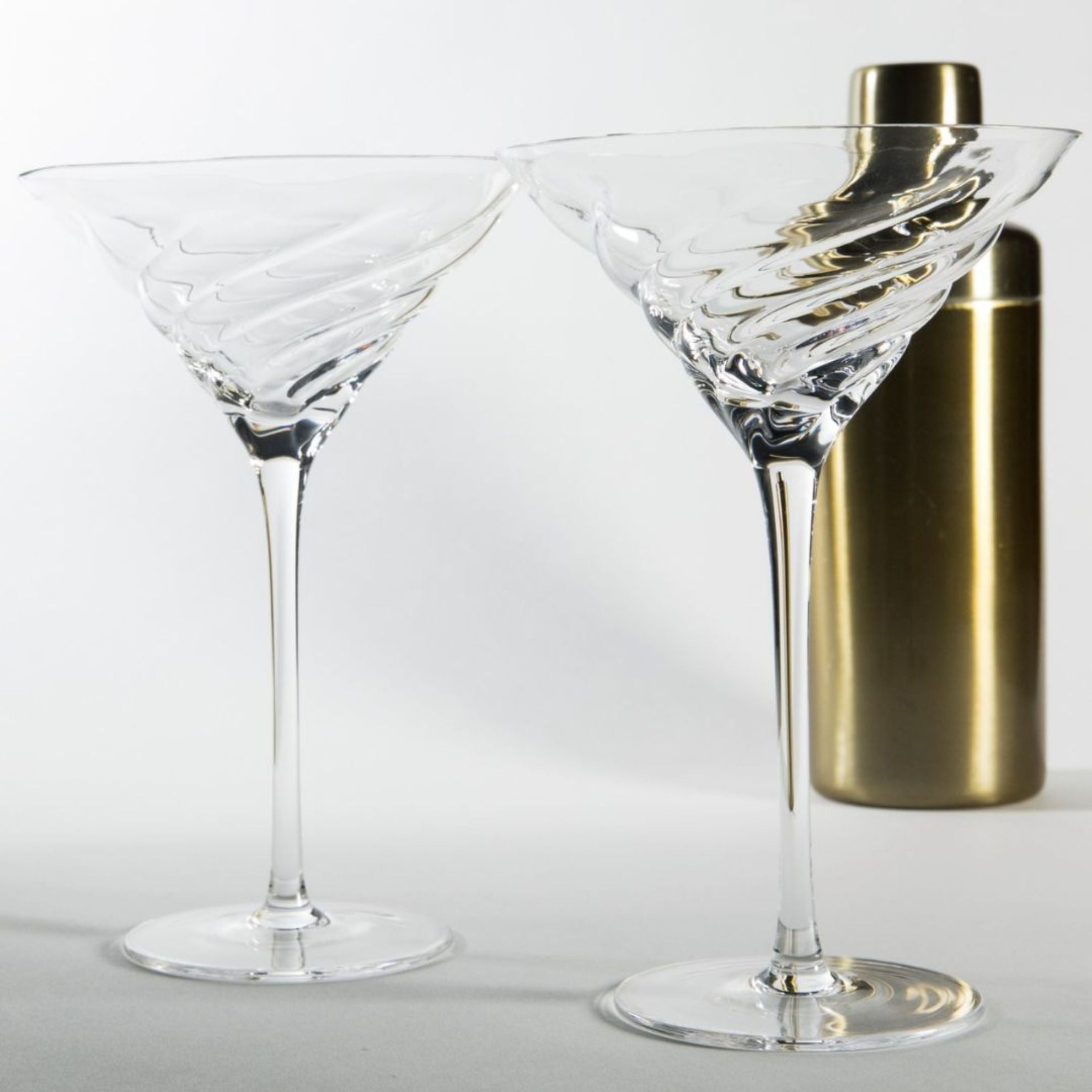 Vortex Crystal Martini Glasses – Set of 2 Luxury Stemware - Overture Gifts