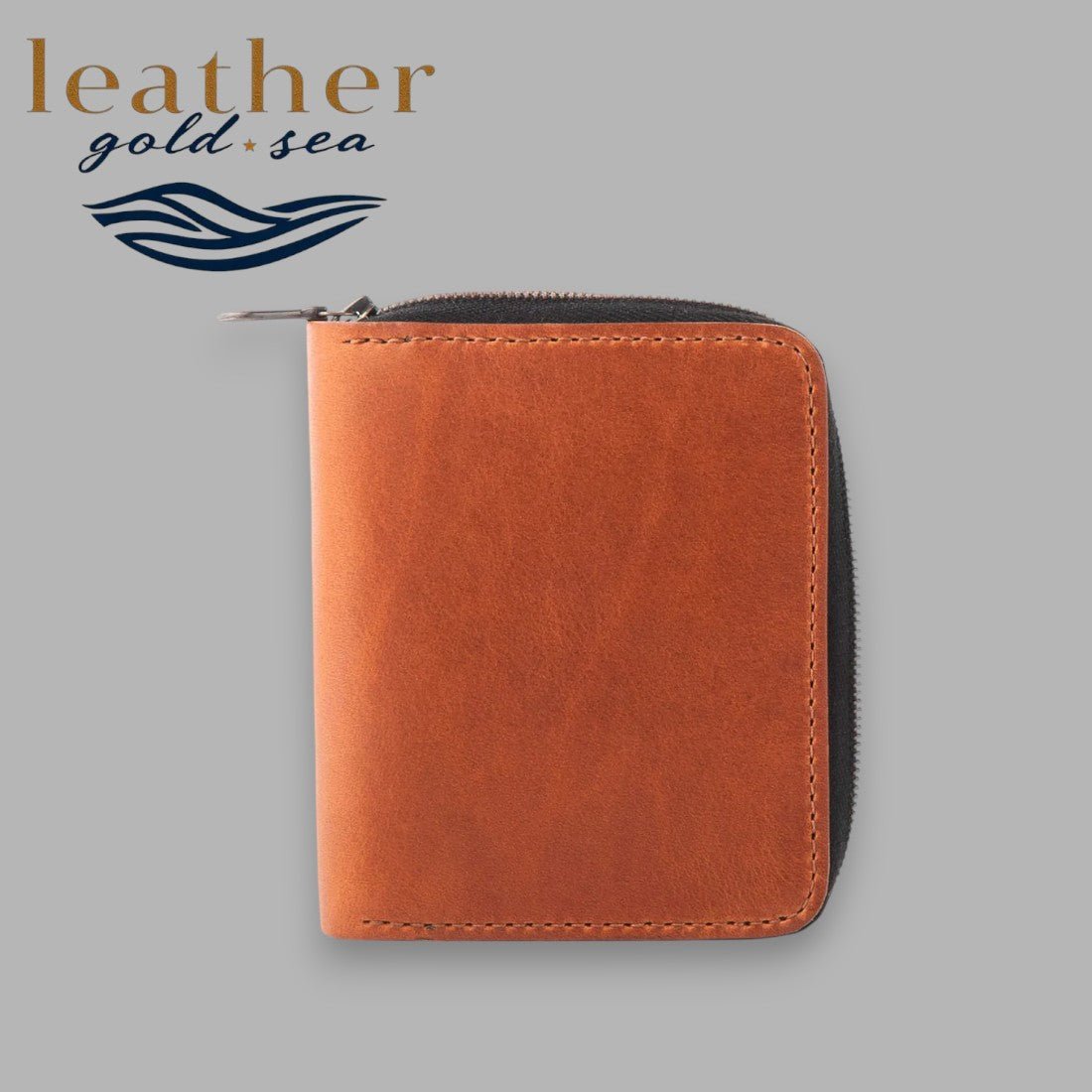 Wallet for Men with Zip – Brown genuine leather - Overture Gifts