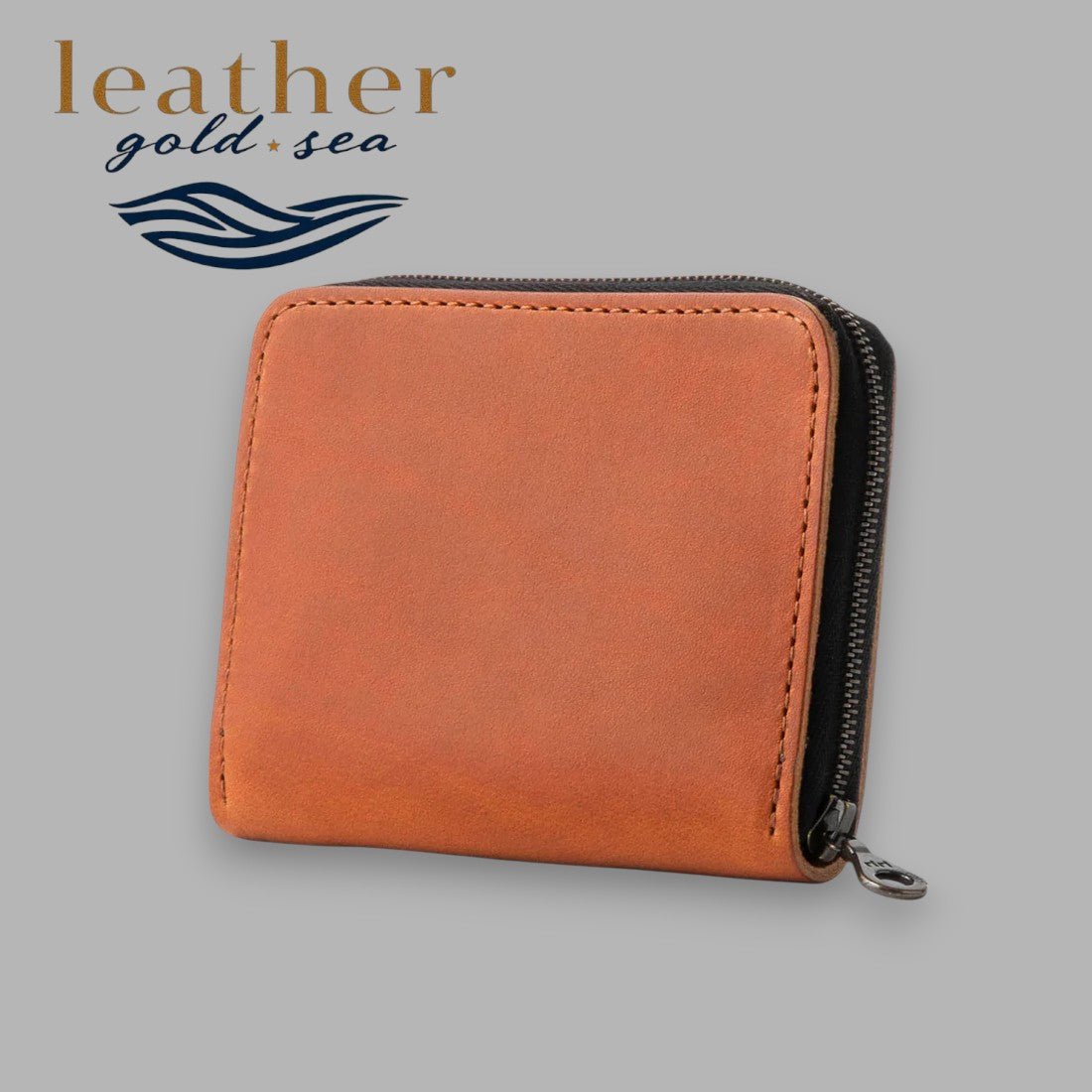 Wallet for Men with Zip – Brown genuine leather - Overture Gifts