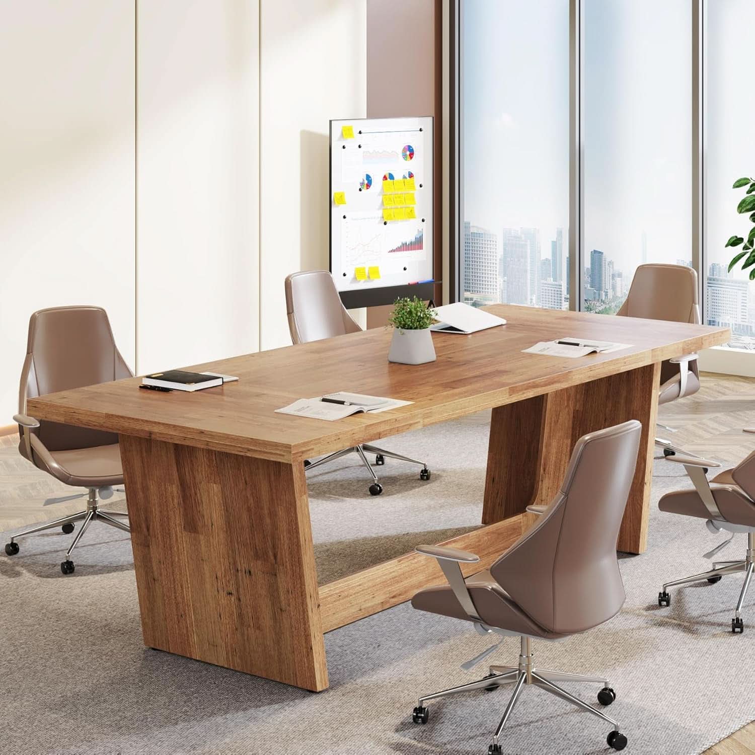 Walnut 70 Inch Executive Desk For Home Office Workspace - Overture Gifts
