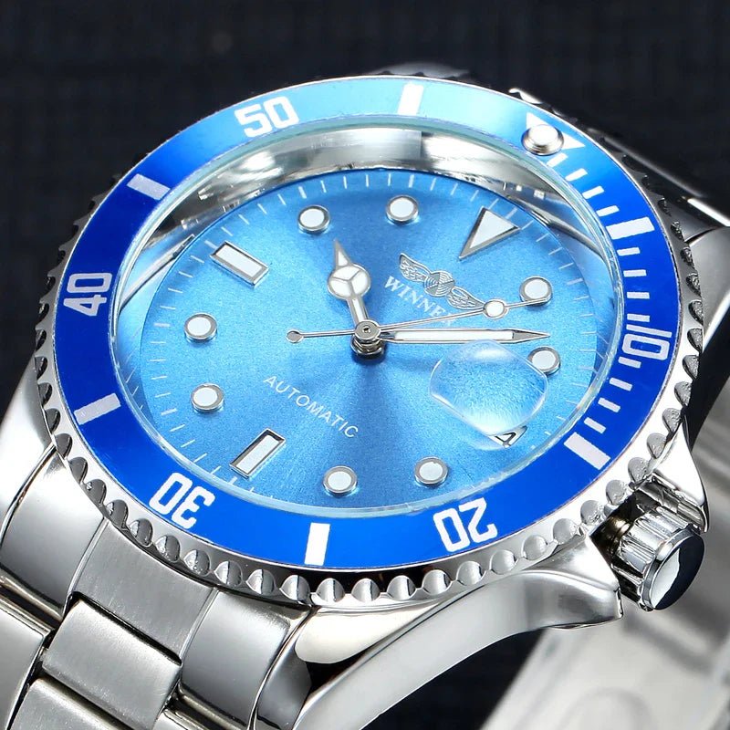 Winner Top Brand Luxury Blue Men Watch Automatic Skeleton Mechanical Wristwatch Male Man Watches Hour Relogio Masculino - Overture Gifts