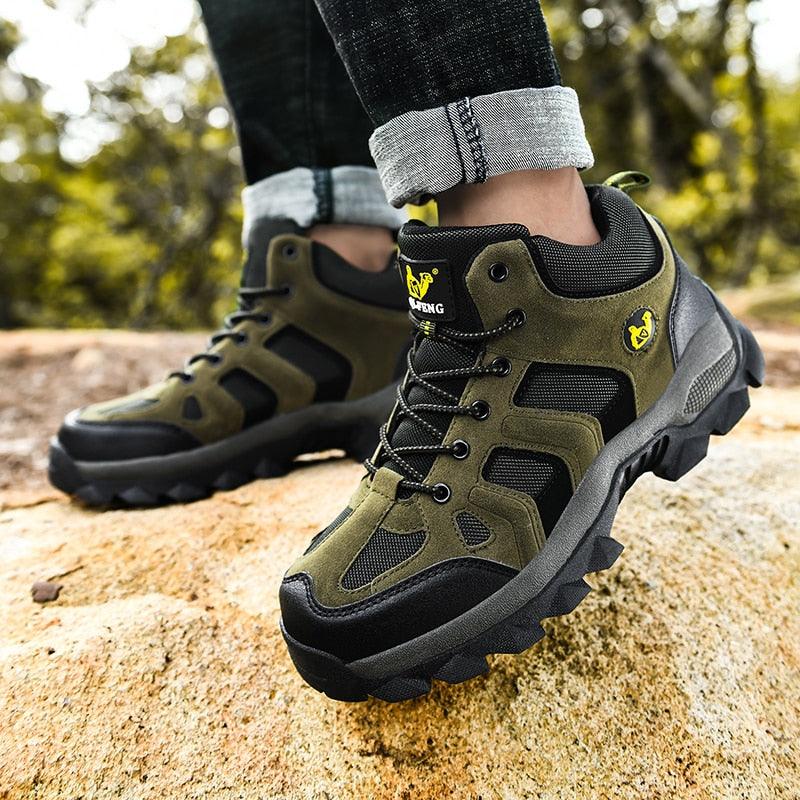 Winter Ankle Boots Mens Snow Warm Fur Leather Hiking Boots Outdoor Hunting Men's Work Warm Hiking Boots High Top Winter Outdoor Walking Lace Up Anti-Slip Breathable Ankle Booties For Mens - Overture Gifts