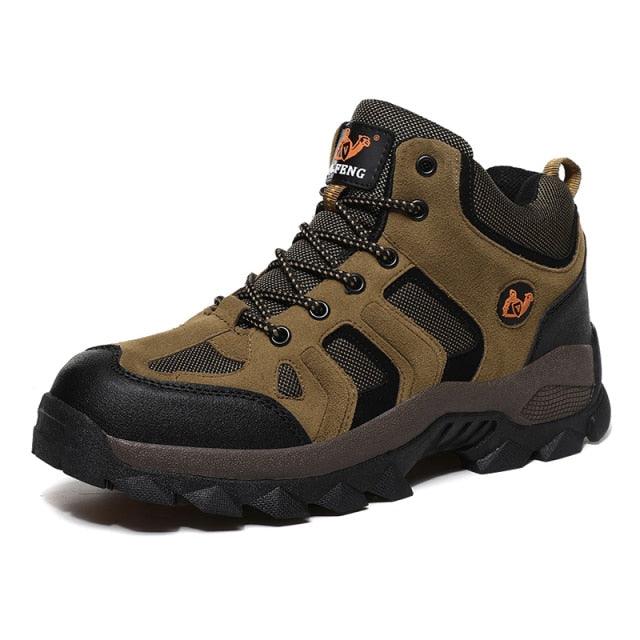 Winter Ankle Boots Mens Snow Warm Fur Leather Hiking Boots Outdoor Hunting Men's Work Warm Hiking Boots High Top Winter Outdoor Walking Lace Up Anti-Slip Breathable Ankle Booties For Mens - Overture Gifts