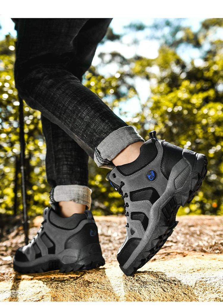 Winter Ankle Boots Mens Snow Warm Fur Leather Hiking Boots Outdoor Hunting Men's Work Warm Hiking Boots High Top Winter Outdoor Walking Lace Up Anti-Slip Breathable Ankle Booties For Mens - Overture Gifts