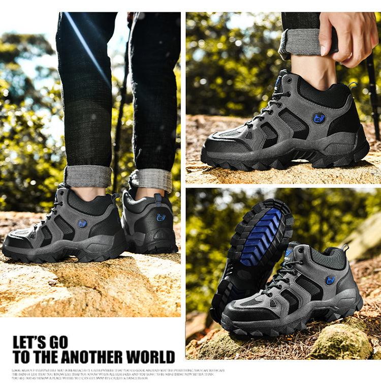 Winter Ankle Boots Mens Snow Warm Fur Leather Hiking Boots Outdoor Hunting Men's Work Warm Hiking Boots High Top Winter Outdoor Walking Lace Up Anti-Slip Breathable Ankle Booties For Mens - Overture Gifts