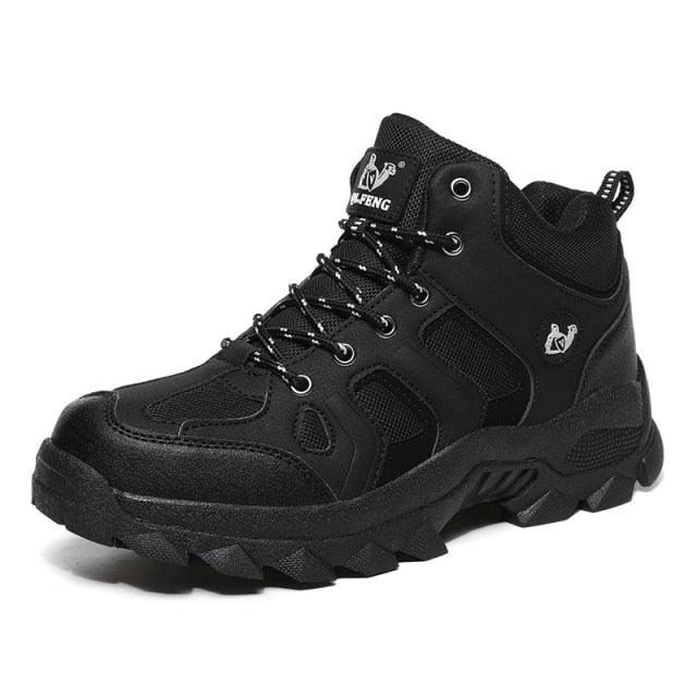 Winter Ankle Boots Mens Snow Warm Fur Leather Hiking Boots Outdoor Hunting Men's Work Warm Hiking Boots High Top Winter Outdoor Walking Lace Up Anti-Slip Breathable Ankle Booties For Mens - Overture Gifts