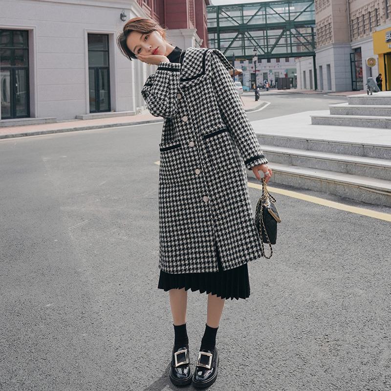 Winter Loose Navy Collar Woolen Coat - Overture Gifts