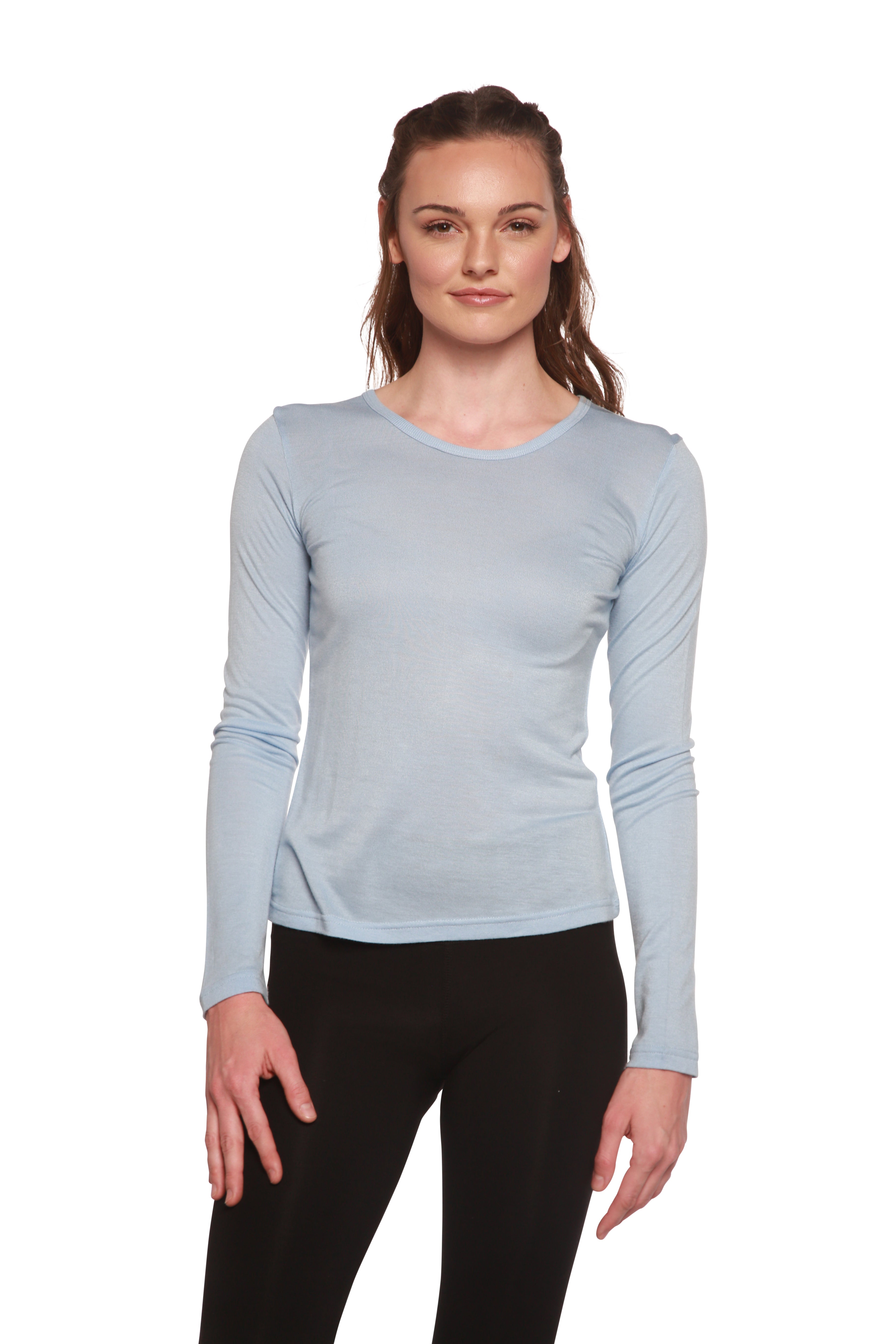 Clearance Women's Scoop Neck 100% Bamboo Viscose Long Sleeve Shirt