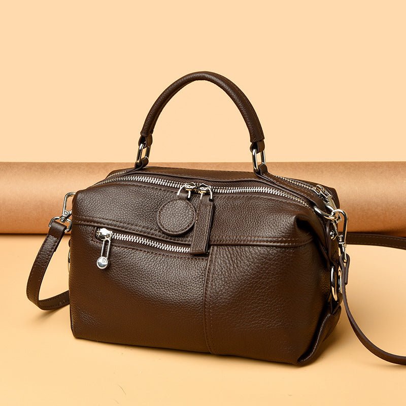 Womens Shoulder Bag Made From Premium Full-grain Cowhide For A Luxurious - Overture Gifts