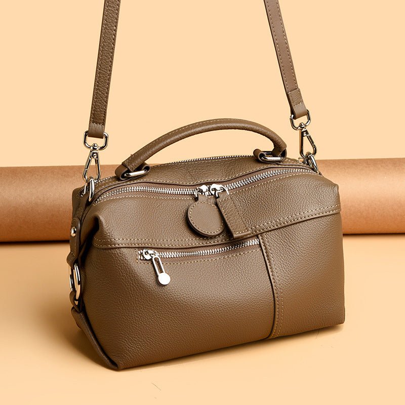 Womens Shoulder Bag Made From Premium Full-grain Cowhide For A Luxurious - Overture Gifts