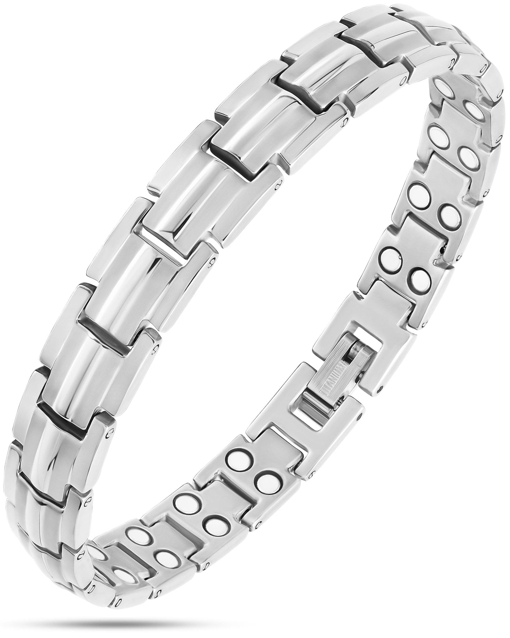 Women's Ultra Strength Silver Titanium Magnetic Therapy Bracelet - Overture Gifts