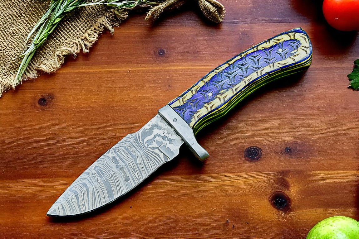 Custom Hunting knives | Damascus Steel with Wood Handle