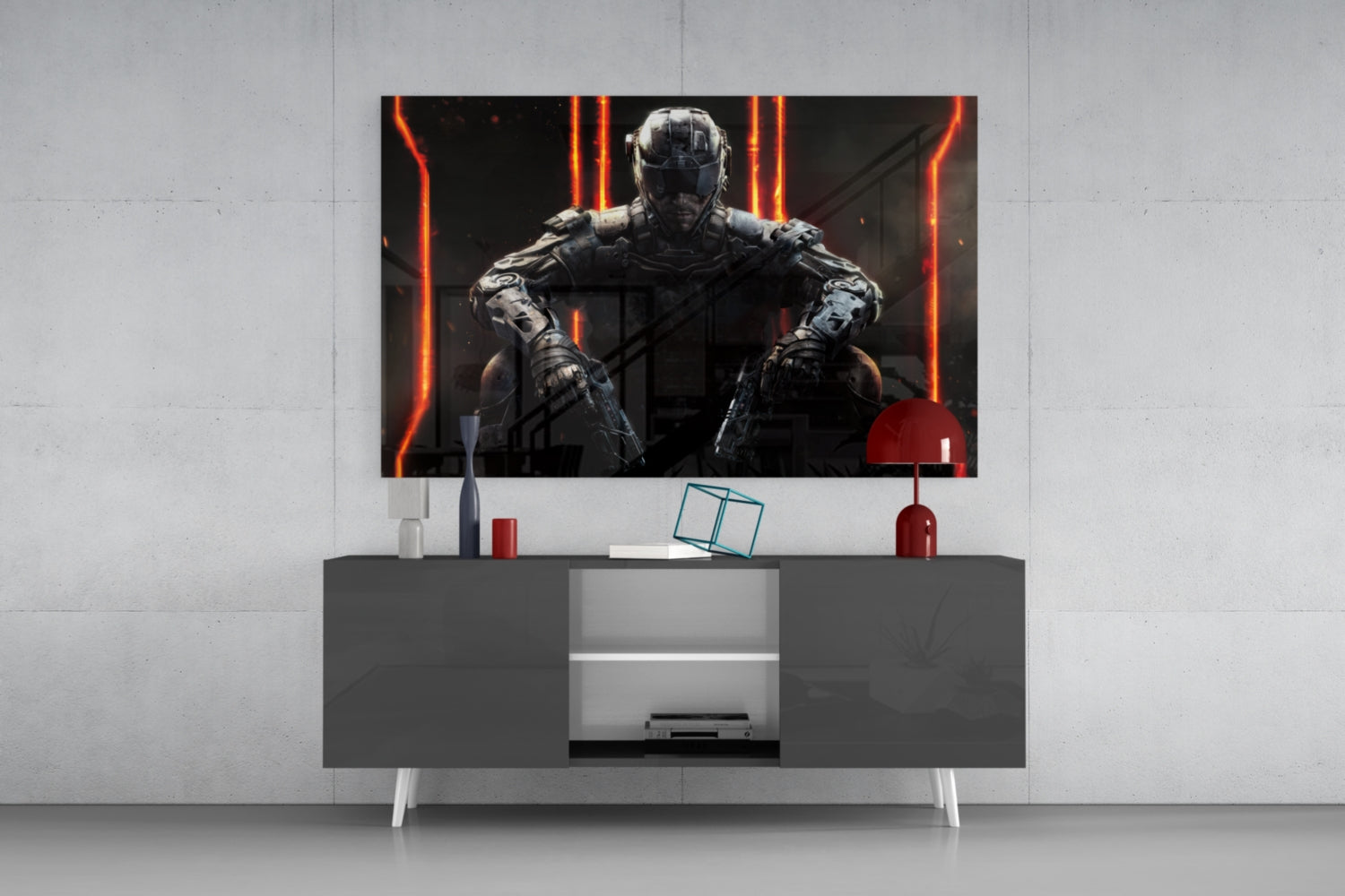 Tactical Soldier Squad Glass Wall Art