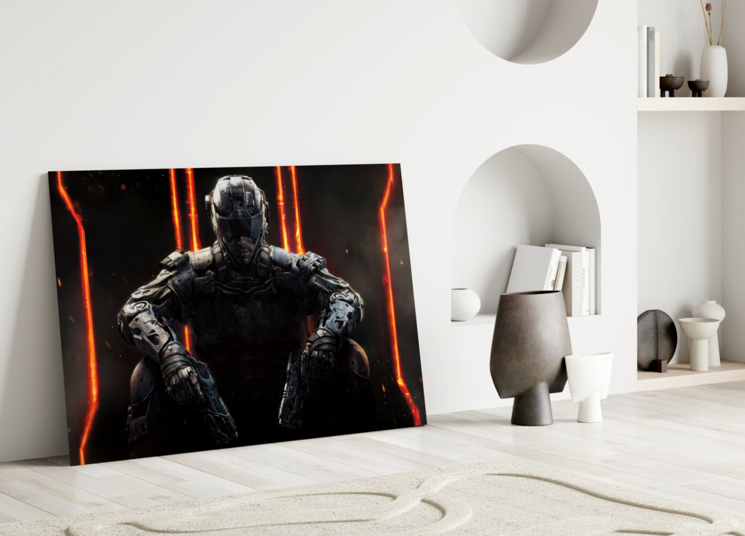 Tactical Soldier Squad Glass Wall Art