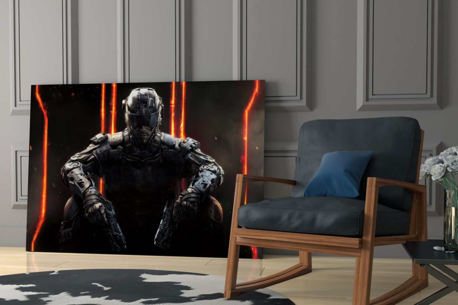Tactical Soldier Squad Glass Wall Art