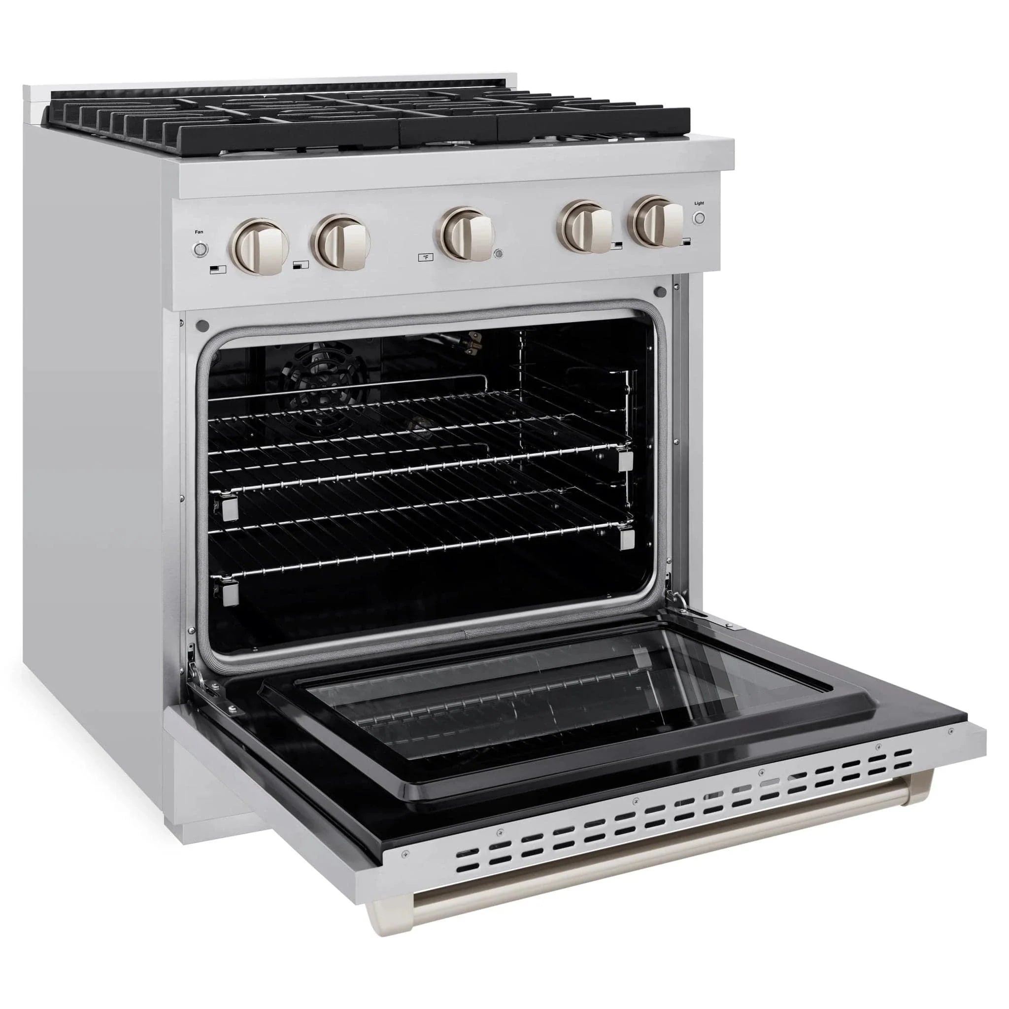 ZLINE 30 in. 4.2 cu. ft. 4 Burner Gas Range with Convection Gas Oven in Stainless Steel, SGR30
