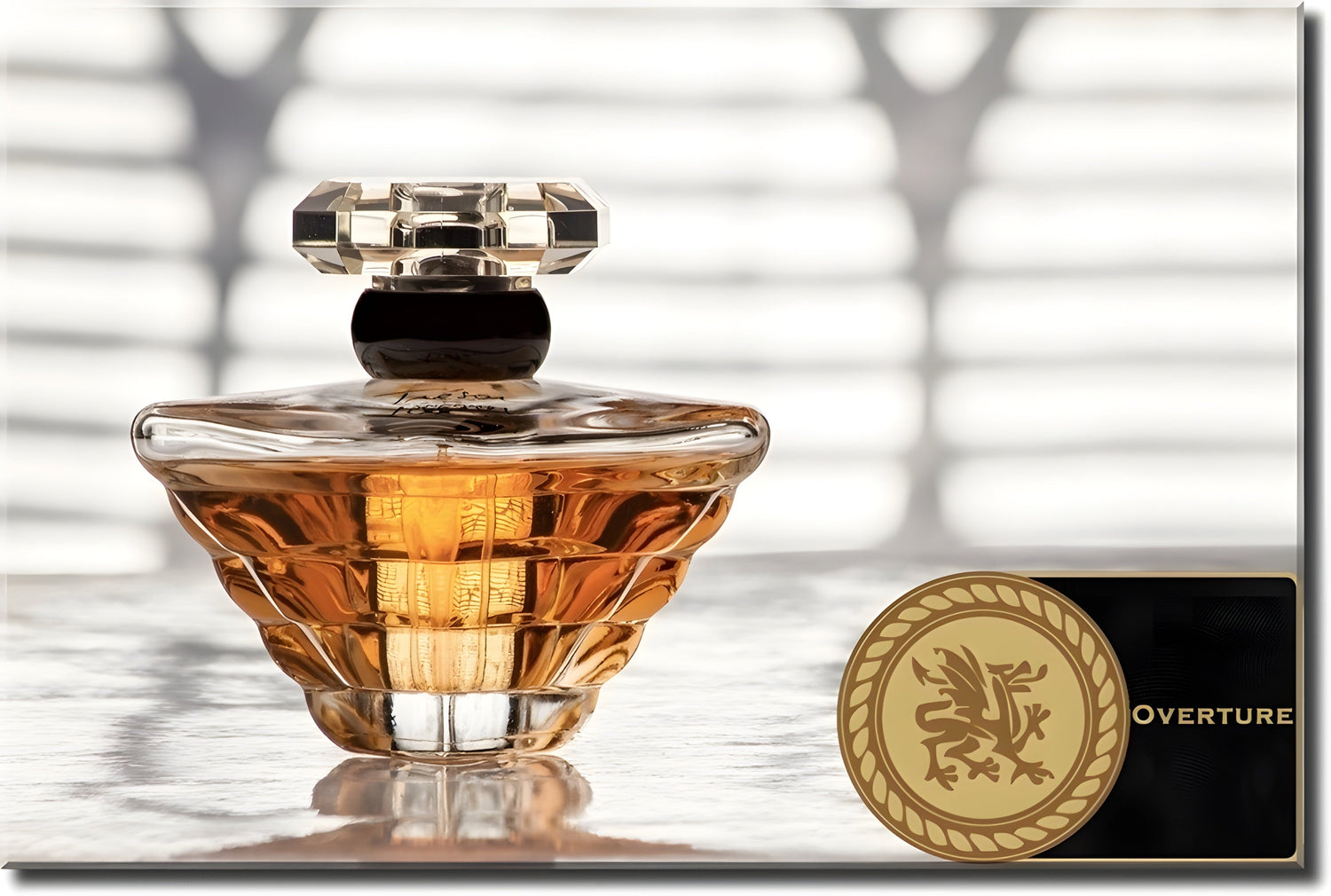Luxury BOSS Bottled Absolu fragrance bottle with golden decor