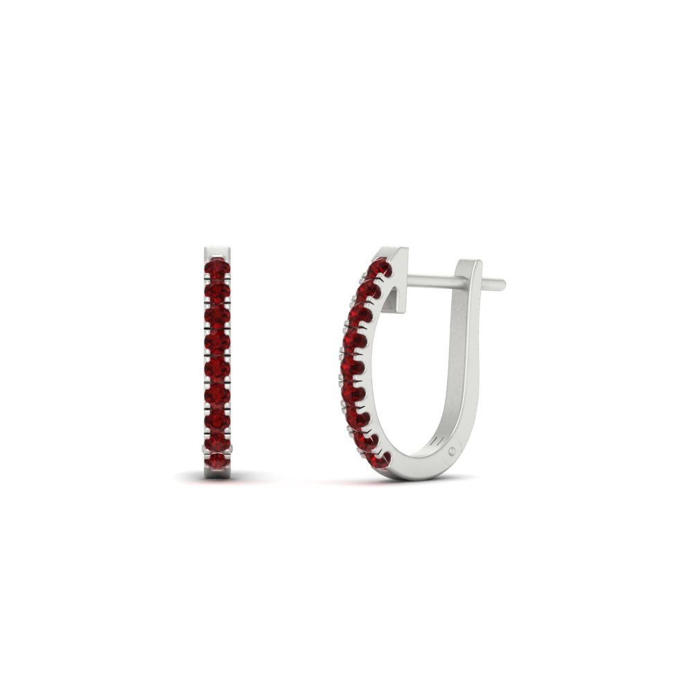 Round Cut 0.25 Ct Diamond Hoop Earrings