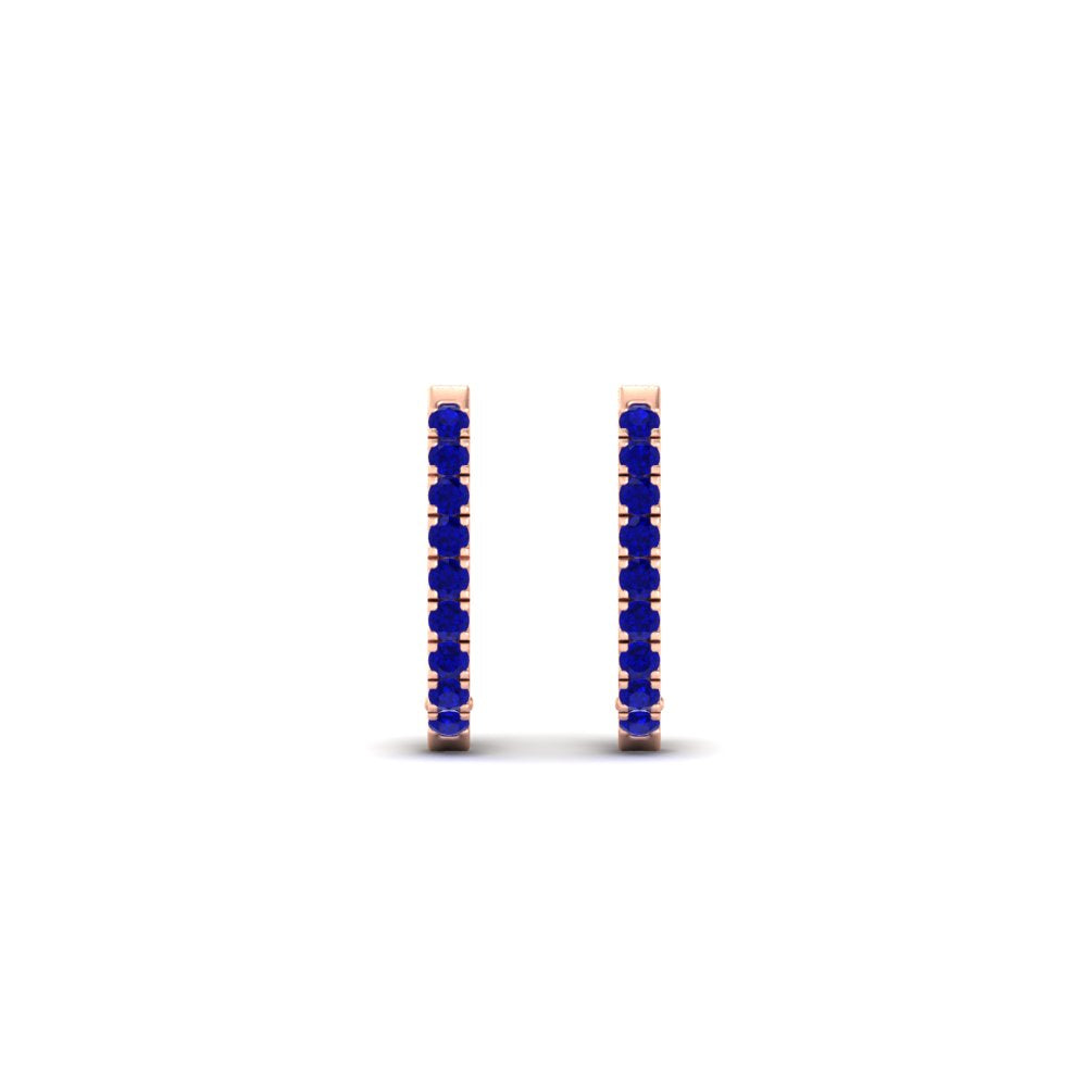 Round Cut 0.25 Ct Diamond Hoop Earrings